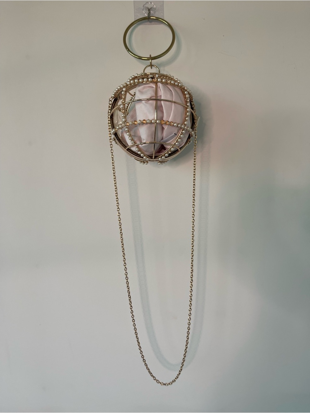 ASOS Gold Pearl Rhinestone Sphere Clutch Evening Bag – Missing Pearls